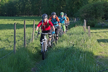 Guttene på stien: Christian Evensen guider Are Tallaksrud, Thomas Jansen og Adrian Martinsen Guttene på stien: Christian Evensen guider Are Tallaksrud, Thomas Jansen og Adrian Martinsen