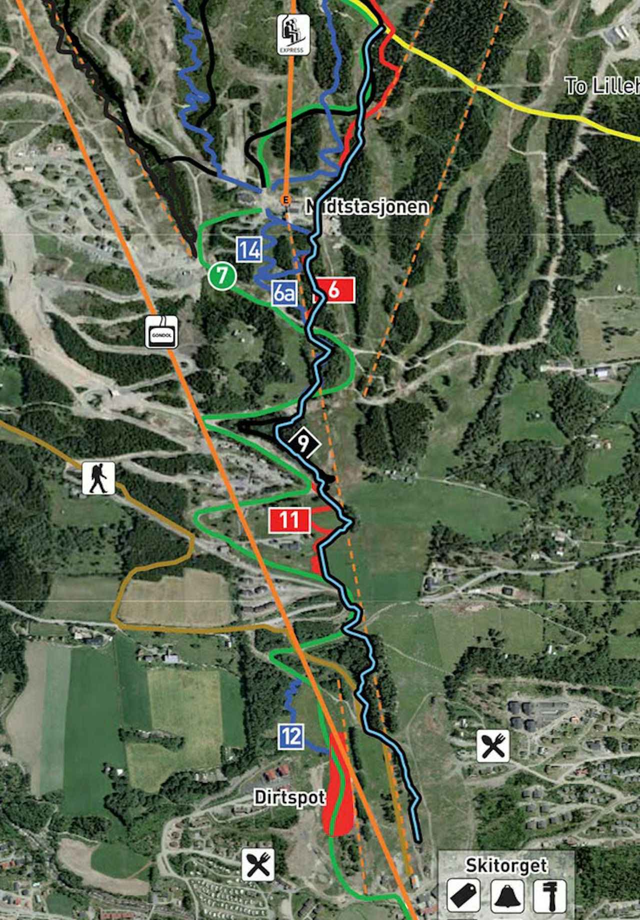 HER ER LØYPA: EM-traseen er tegna inn i blått med svart rundt. HER ER LØYPA: EM-traseen er tegna inn i blått med svart rundt.