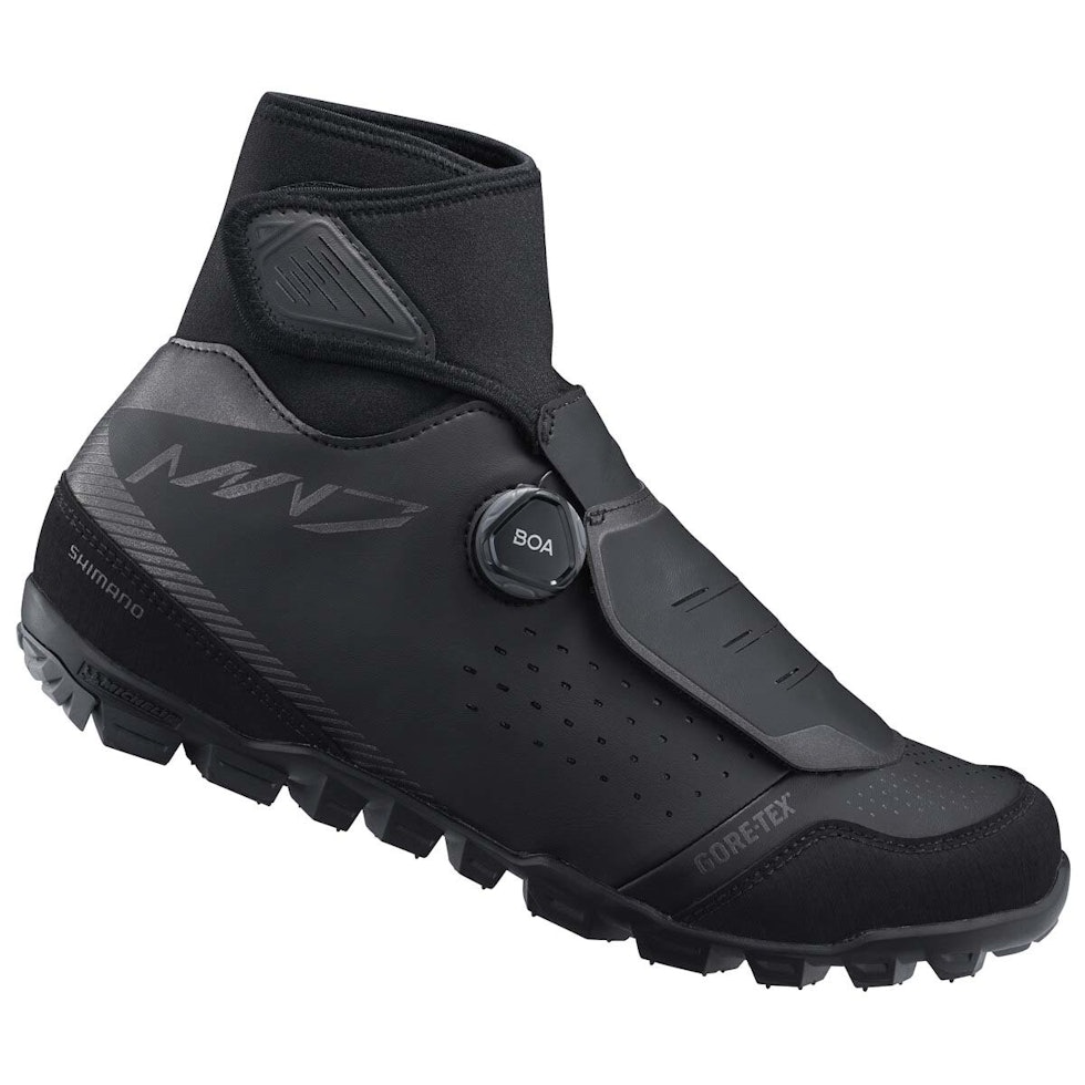 MED GORE-TEX: MW701-skoen fra Shimano har Gore-Tex membran for å holde vann og kulde ute. shimano sykkelsko vinter