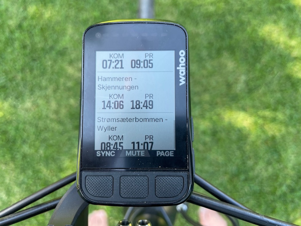 SEGMENTER: Er du gira på å konkurrere med andre på Strava gjør Wahoo det enkelt å bestemme hvilke segmenter du ønsker å teste deg på. Wahoo Elemnt Bolt V2