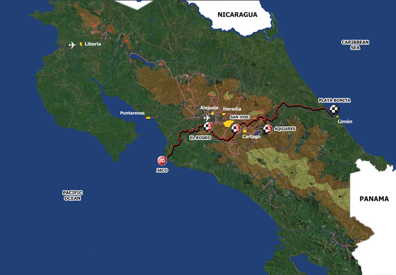 La Ruta følger conquistadorenes mars på tvers av Costa Rica. I år går for første gang rittet over fire dager. La Ruta følger conquistadorenes mars på tvers av Costa Rica. I år går for første gang rittet over fire dager.