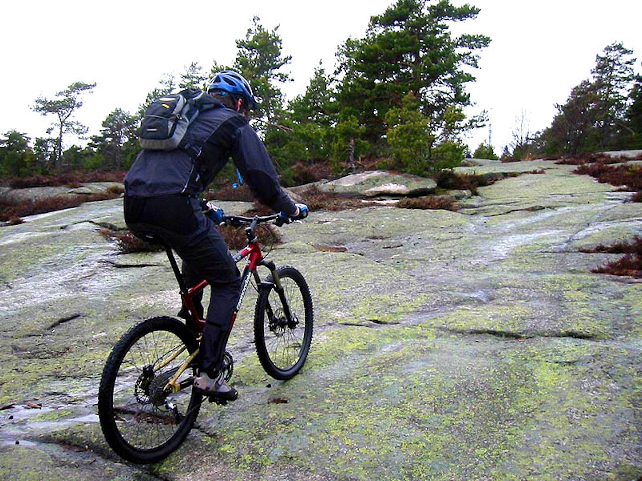 RETT OPP: Fra starten gikk det rett opp i Gressvikmarka. Vi fikk selvfølgelig ikke melkesyre. Foto: Truls Erik Johnsen. stisykling fredrikstad gressvik gressvikmarka trondalen