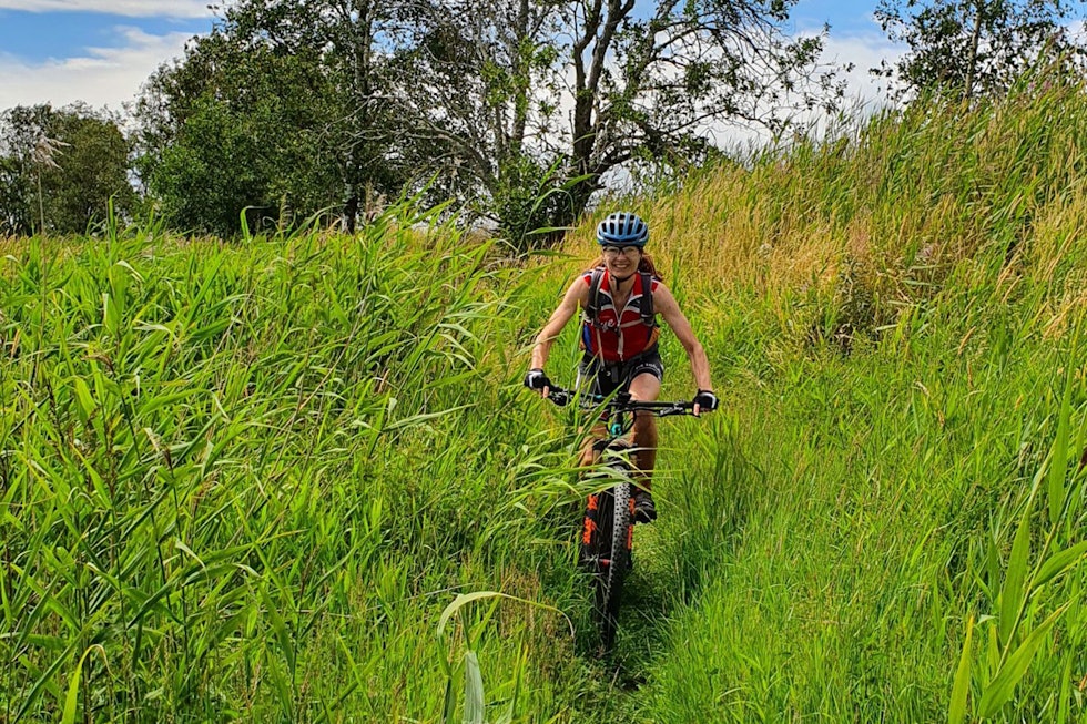 Grønt og livlig på stien sør for Mossemarka. Foto: Tord Bern Hansen Frodig landskap kyststien svinesund Oslo terrengsykkel