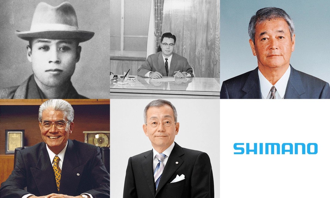 FEM LEDERE: Shozabura Shimano startet Shimano i 1921. Han ble etterfulgt av Shozo, Keizo, Yoshizo og Shozo Shimano. Shimanos Presidenter