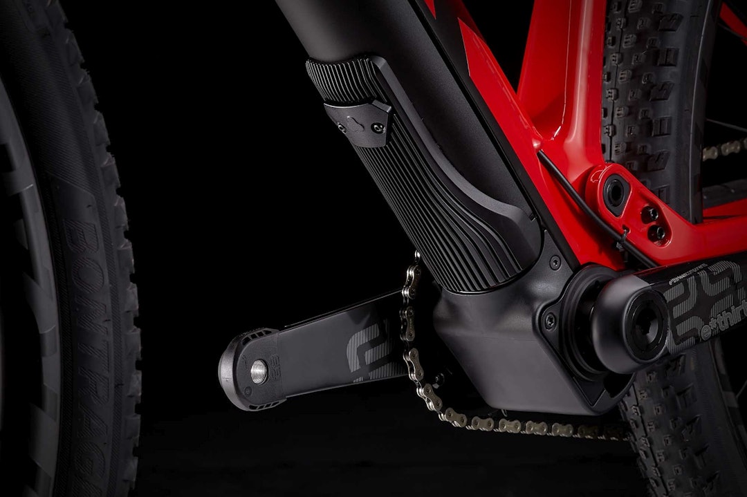 KOMPAKT: Fazua Evation-motoren på Trek E-Caliber sitter pent integrert i ramma. Foto: Trek trek e-caliber fazua motor