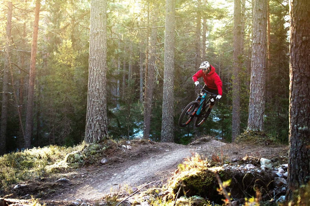 LAVE LUFTROM: Hoppene på stien Redneck i Trysil er morsomme, men å sykle der flere runder kan være slitsomt. Med elsykkel fikk vi mer lufttid enn noen gang. Kristoffer Kippernes går inn for landing. Foto: Øyvind Aas LAVE LUFTROM: Hoppene på stien Redneck i Trysil er morsomme, men å sykle der flere runder kan være slitsomt. Med elsykkel fikk vi mer lufttid enn noen gang. Kristoffer Kippernes går inn for landing. Foto: Øyvind Aas