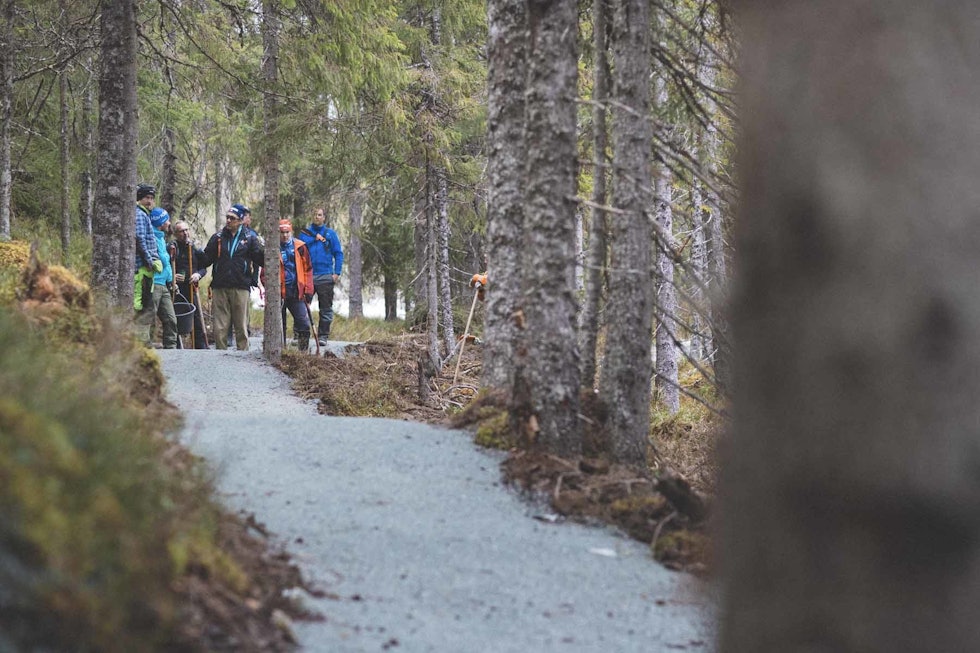 DUGNAD: Rekkje har stått for det grove arbeidet, mens TVK har stilt mannsterk på dugnader for å bidra. Foto: Kristoffer H. Kippernes nilsbyen sykkelpark trondheim
