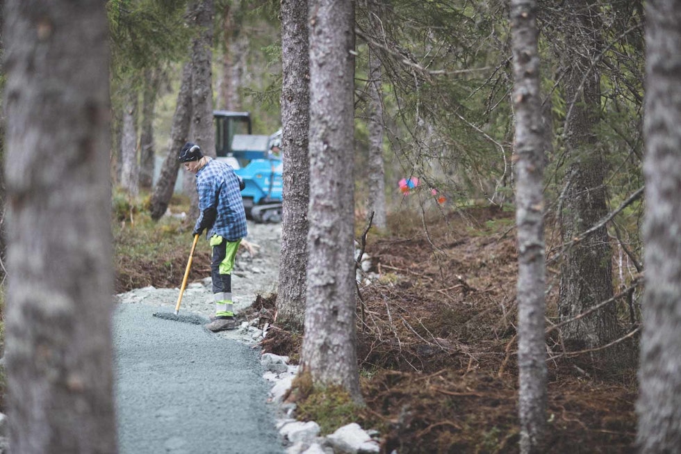 GRUS INN: Den første stien som bygges vil ha stor grad av tilrettelegging, og liten vanskelighetsgrad. Foto: Kristoffer H. Kippernes nilsbyen sykkelpark