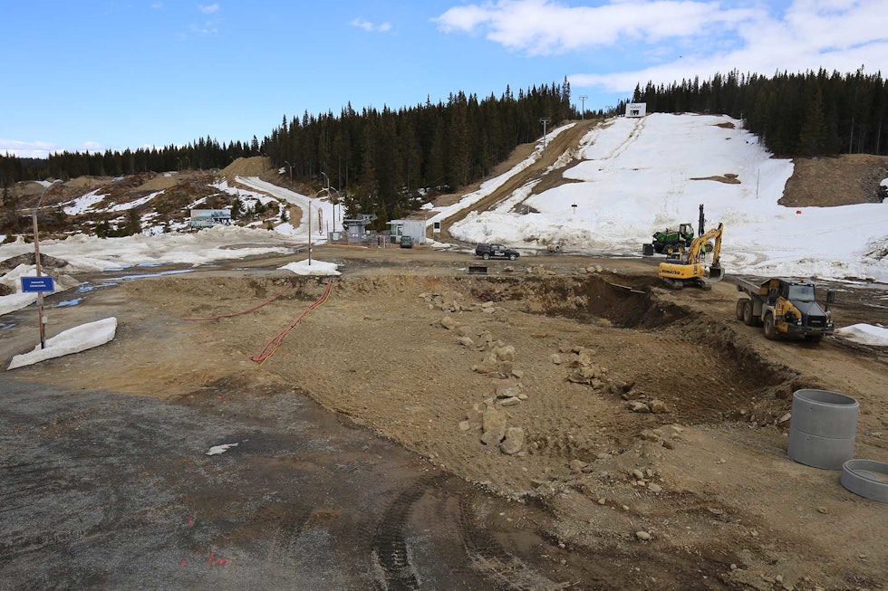ENORM: Pumptracken på Mosetertoppen skal nedfelles i bakken. Foto: Hafjell Bike Park pumptrack hafjell bike park