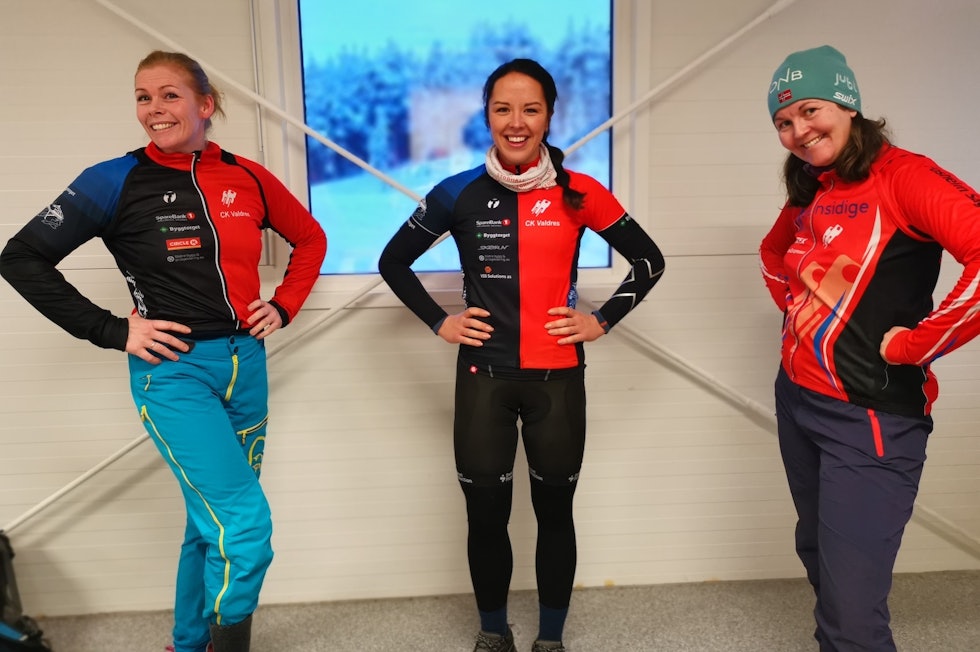 DAMEPALLEN: Katrine Celius vant dameklassen i Nyttårsfeiten foran Silje Høston og Silje Vadla Ulberg. Foto: Stian Ulberg Nyttårsfeiten 2021