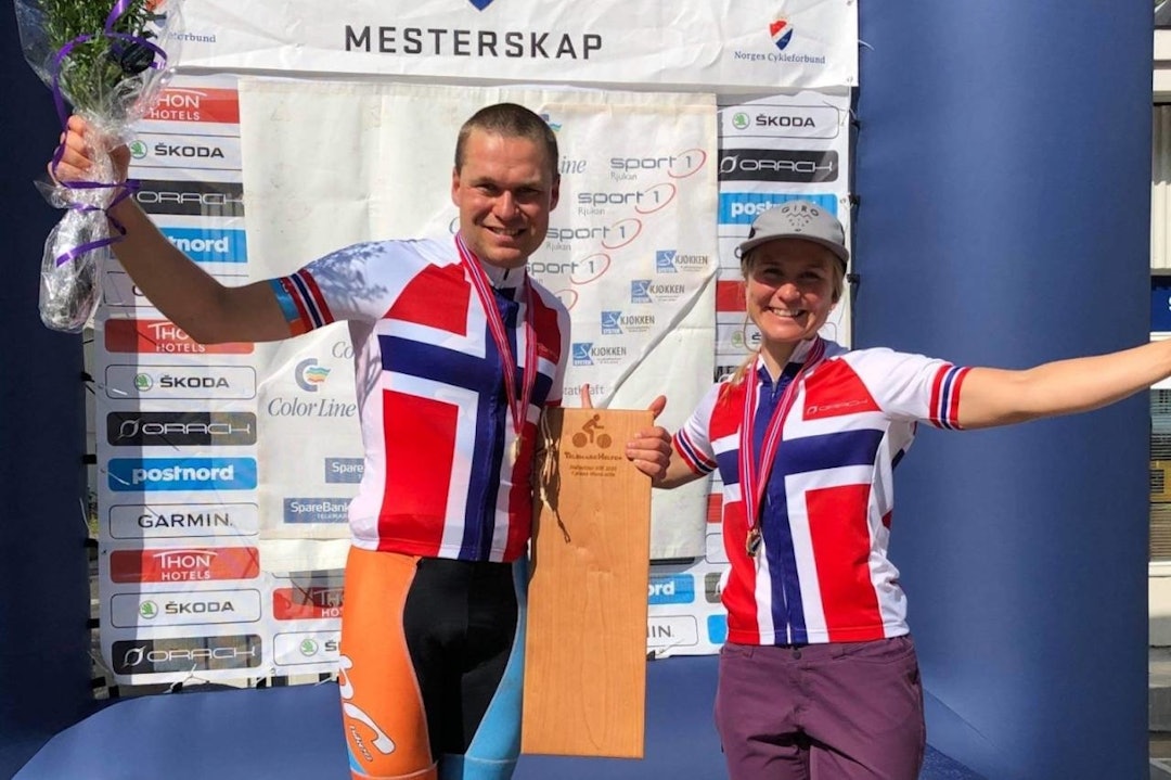 NORGESMESTERE: Emil Hasund Eid og Hildegunn Gjertrud Hovdenak vant Helterittet, som var NM maraton 2020. Foto: Sondre Kristiansen Helterittet 2021 avlyst