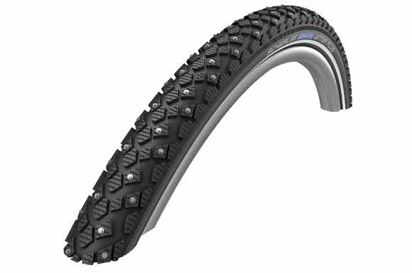 POPULÆRT: Schwalbe Marathon Winter er et piggdekk det selges mye av i Norge. schwalbe marathon winter piggdekk grussykkel