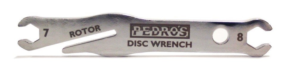 PEDROS: Disc Wrench koster 189 kroner og med på kjøpet får du både en kjekk 7- og 8mm nøkkel til arbeidet med lufting av skivebremser. pedros verktøy rette bremseskive