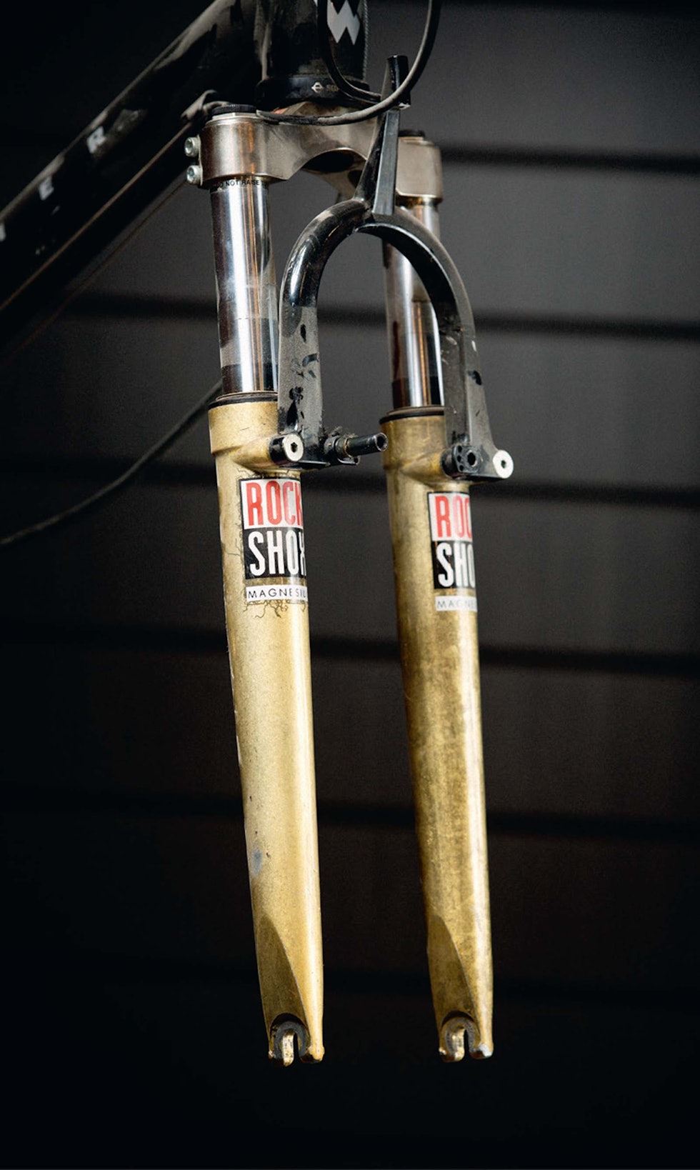 STØTDEMPING: RockShox Mag 20 med 63mm vandring var en liten revolusjon for terrengsyklingen. Foto: Kristoffer H. Kippernes STØTDEMPING: RockShox Mag 20 med 63mm vandring var en liten revolusjon for terrengsyklingen. Foto: Kristoffer H. Kippernes