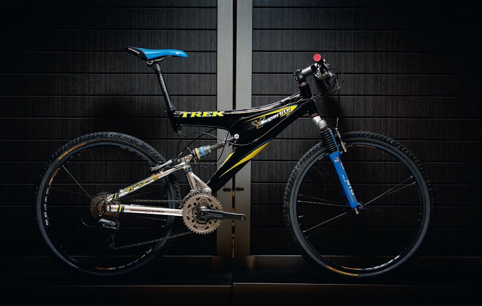 FULLDEMPEREN: Trek var tidlig ute med fulldempede sykler, her representert med modellen "Y". Foto: Kristoffer H. Kippernes FULLDEMPEREN: Trek var tidlig ute med fulldempede sykler, her representert med modellen "Y". Foto: Kristoffer H. Kippernes