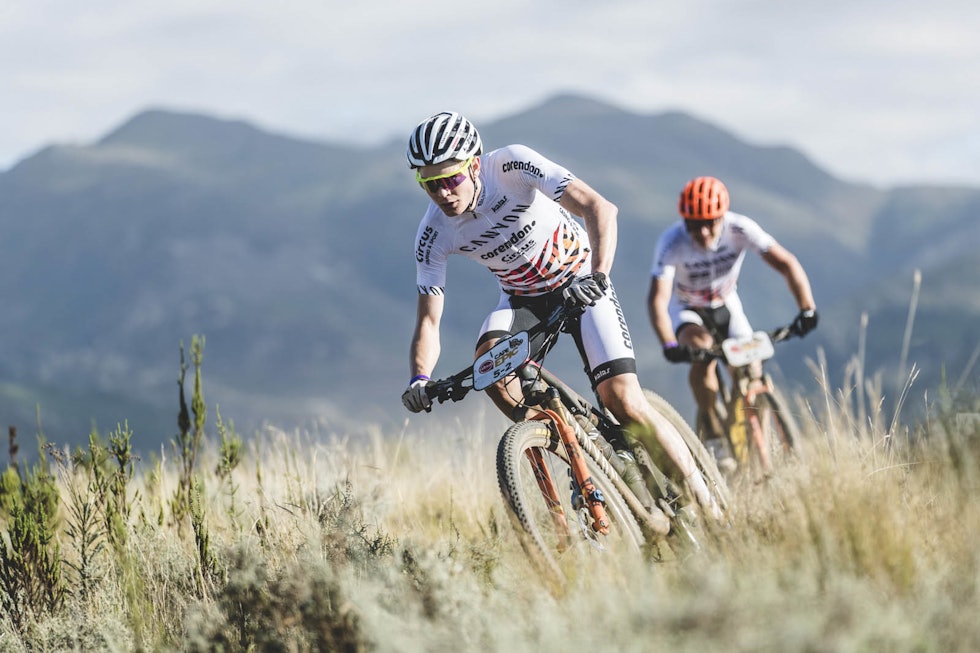 MÅLET: Når Petter Fagerhaug nå har startet opptreningen, er start i Cape Epic 2021 et av målene. Her fra 2019-utgaven av rittet. Foto: Canyon Petter Fagerhaug Cape Epic 2019 - Foto Canyon