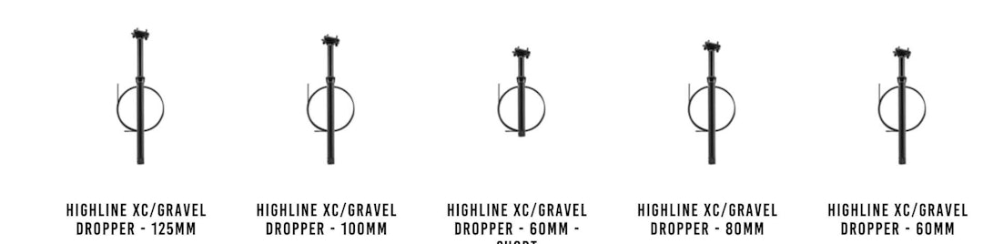 FORSKJELLIGE LENGDER: Den nye Highline XC/Gravel-pinnen kommer i flere utgaver. Foto: Crank Brothers crank brothers setepinne