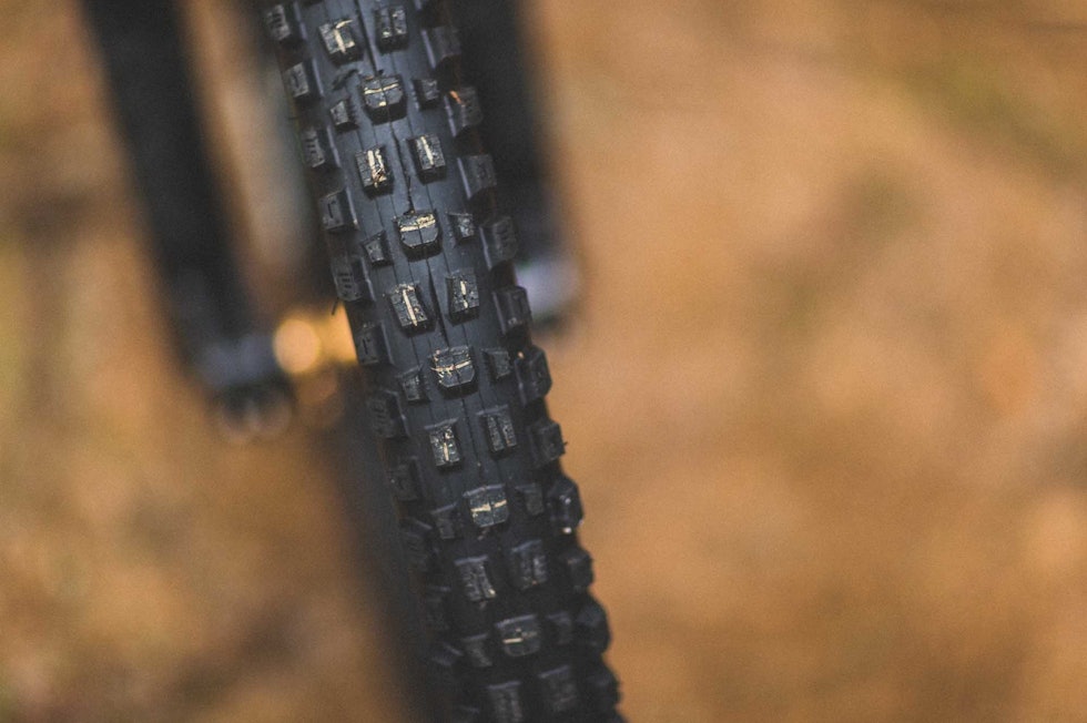FERSKE: Assegai-dekkene fra Maxxis har ikke fått trillet mange meter ennå, men er Simens foretrukne valg. simen-smestad-scott-gambler-utforsykkel-0021