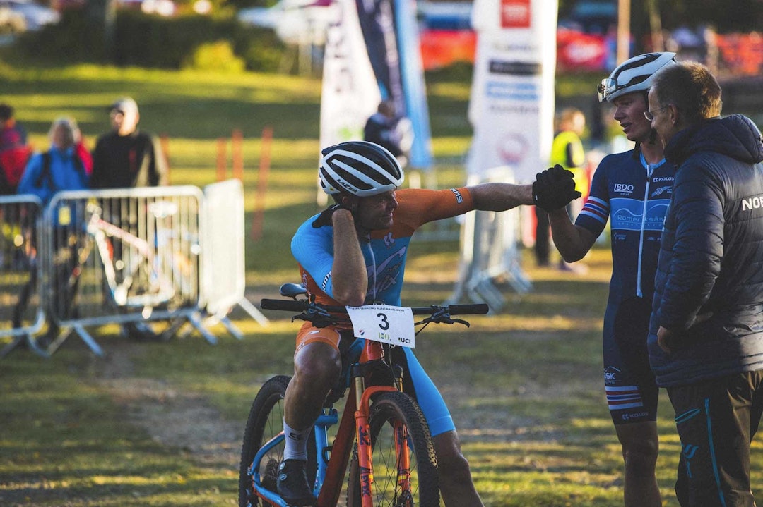 GLEDER SEG: Emil Hasund Eid og Knut Røhme skal begge i ilden igjen. Foto: Kristoffer H. Kippernes ryttere landslag terrengsykling