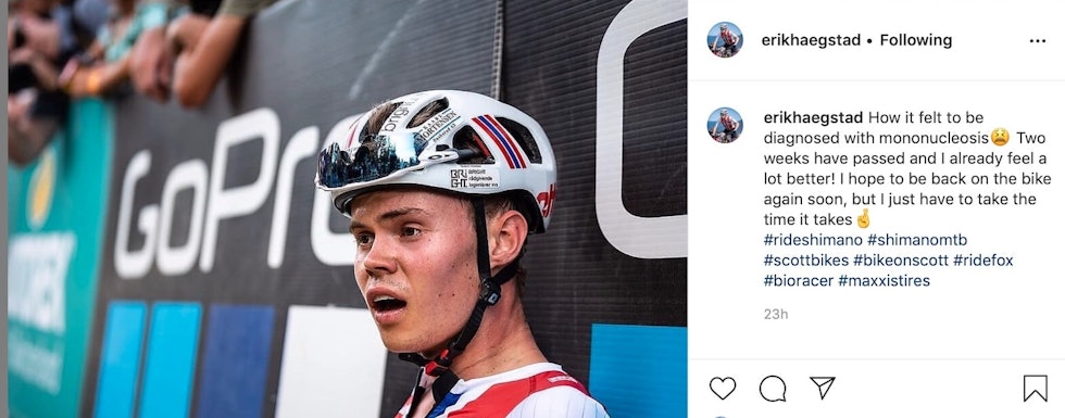 Skjermdump fra Erik Hægstads instagramkonto Erik Hægstad fikk kyssesyken