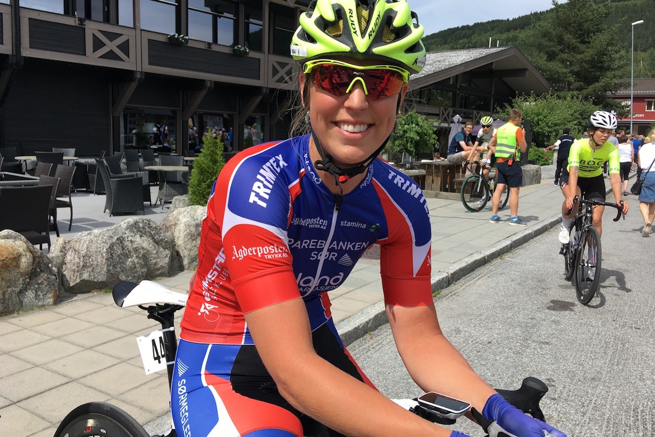 PROFF: Grimstad-syklisten Julie Meyer Solvang er en av tre nye ryttere på det norske profflaget Hitec Products. Foto: Ingeborg Scheve
