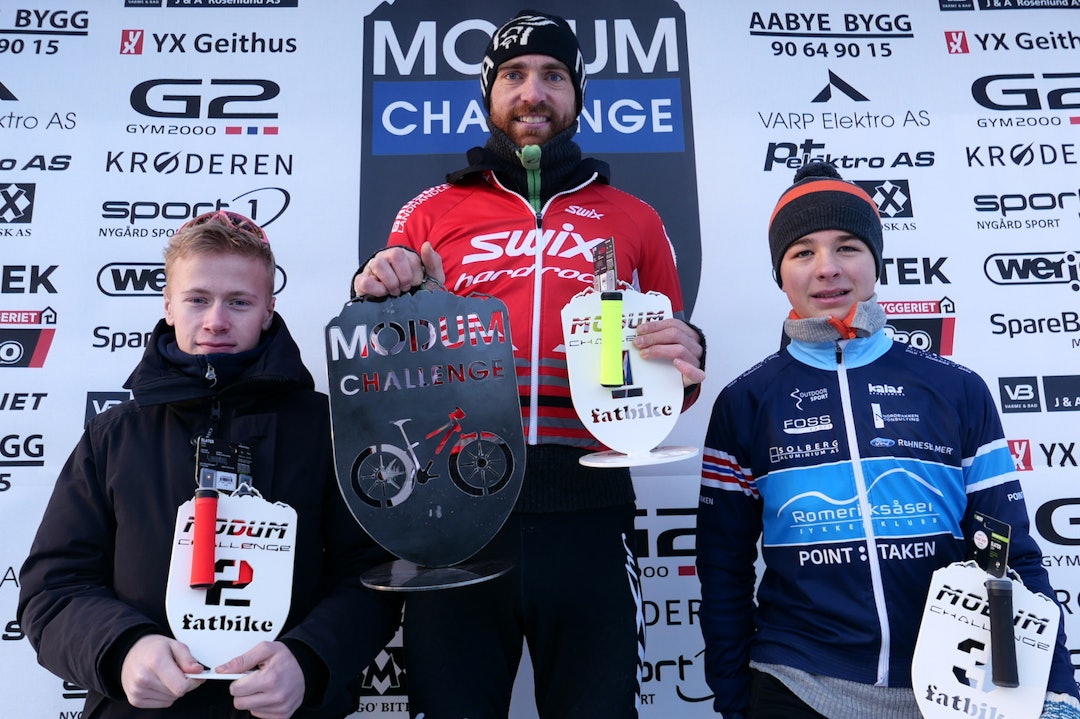 Pallen: Vidar Mehl vant foran William Handley (til venstre) og William H. Larsen. Foto: Stian Bergsveen Pallen: Vidar Mehl vant foran William Handley (til venstre) og William H. Larsen. Foto: Stian Bergsveen