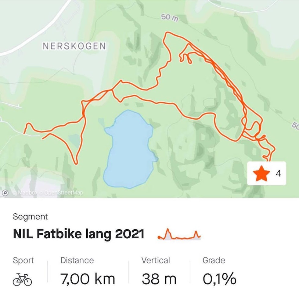 NIL-RUNDEN: Kartutsnitt for NIL-runden NIL-runden Alta fatbike