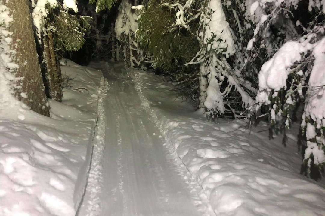 Ved inngangen til juleferien er det strøkne fatbikeforhold i Lillehammer. Foto: Snorre Pedersen Fatbikeløyper Lillehammer