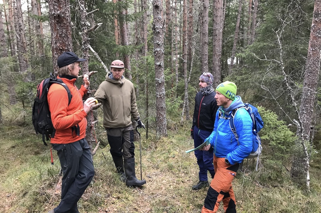 Kristian Ertnes og Roald Eidsheim fra Rekkje på befaring i Nilsbyen med Erik Sæter fra NCF og Gjermund Jakobsen fra TVK. Foto: Ola Resell,TVK Befaring Nilsbyen