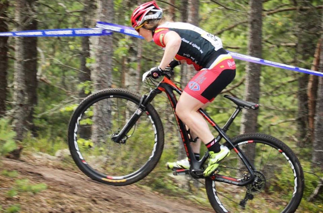 Elisabeth Sveum i SK Ryes elitesatsing på terreng sier en felles nordisk cup øker motivasjonen for å delta i UCI-ritt i Norden. Foto: Kristoffer H. Kippernes Sveum NM sølv sprint 2015 - Privat 1400x924