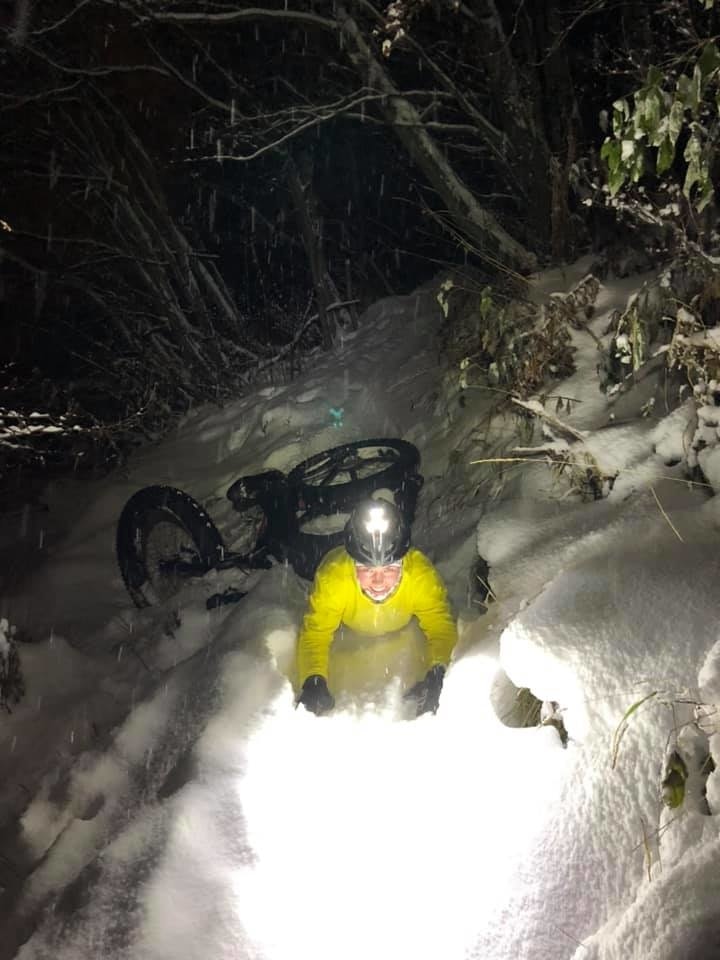 Fra Badomella. Foto: Eva Bjørkslett Flotte forhold for fatbike i Alta