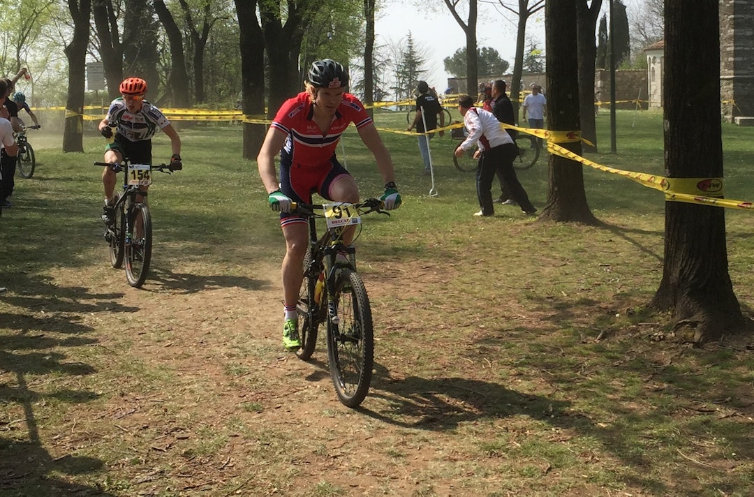 Petter Fagerhaug kjørte inn til 13.plass i juniorklassen under Trofeo Delcar i Italia søndag. Foto: NCF Petter Fagerhaug Trofeo Delcar 2015 - Foto NCF