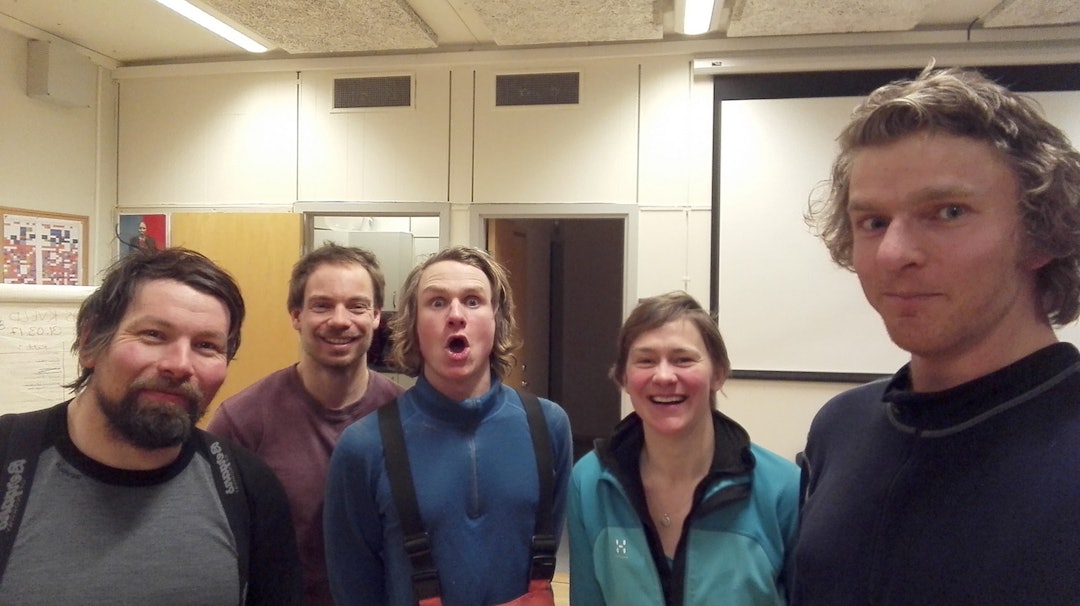 Disse skal styre NOTS Tromsø: (fra venstre) Kjetil Samuelsen, Jens-Erik Furulund, Lars Linaker Berglund, Madeleine Lagergren og Vegard Voll Bøyum. Viktor Engelhardt og Anita Finne var ikke til stede. Foto: Vegard Voll Bøyum NOTS Tromsø Kjetil Samuelsen - Jens-Erik Furulund - Lars Linaker Berglund - Madeleine Lagergren og Vegard Voll Bøyum - Foto Bøyum 1400x786