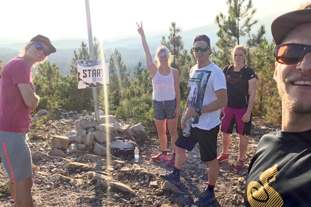 Fra onsdagens trackwalk. Foto: Bård Stokke Alice Grindheim - Hilde S Strædet - Espen Johnsen - Bård Stokke Trackwalk EWS 2016 - Foto Bård Stokke 1400x933