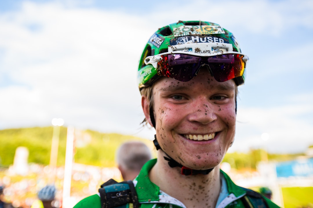 Petter Fagerhaug var i godt humør etter målgang i Birkebeinerrittet på lørdag, der han ble nummer sju totalt. Foto: Snorre Veggan Petter Fagerhaug - Birken 2016 - Foto Snorre Veggan 1400x933