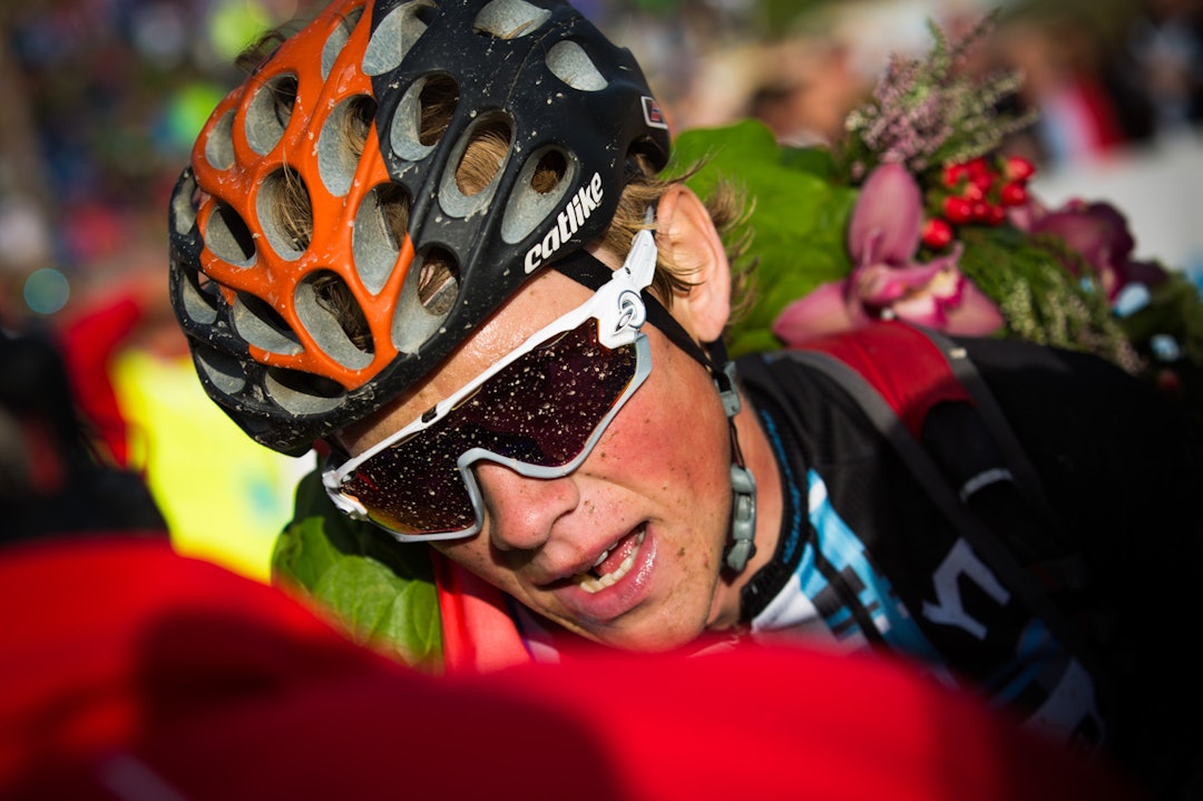 VINNER 2: Carl Fredrik Hagen vant Birkebeinerrittet etter en kamp nesten helt til døra. (foto: Snorre Veggan) birken2015-1540a