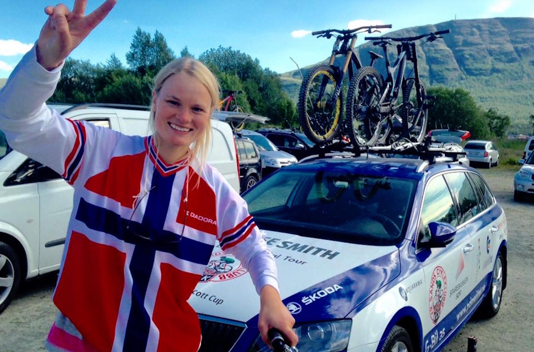 Hilde Sangesland Strædet ble norgesmester i utfor 2015. Her fra Norgescupen på Oppdal. Foto: Privat Hilde Sangesland Strædet NC Oppdal 2015 - privat 1400x924