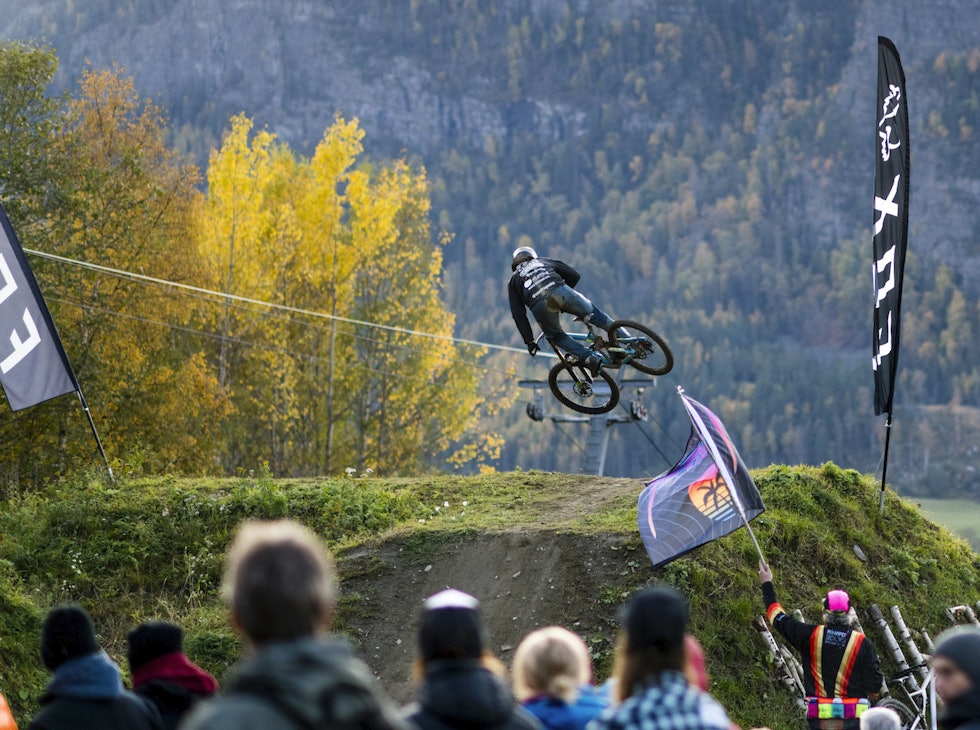 Sondre Goska under Whip Off på lørdag. Foto: Gisle Johnsen/Hafjell Bike Park