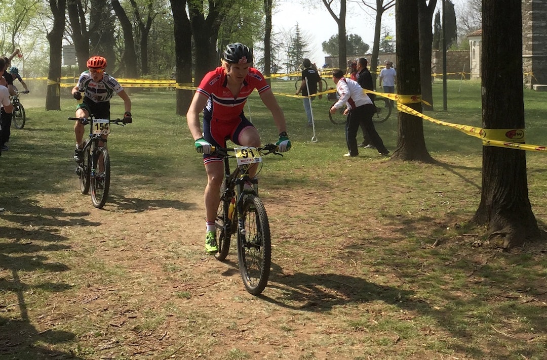 Med 13.plass i UCI-rittet i Italia i begynnelsen av sesongen fikk Petter Fagerhaug en god start på den siste juniorsesongen. Foto: NCF Petter Fagerhaug Trofeo Delcar 2015 - Foto NCF