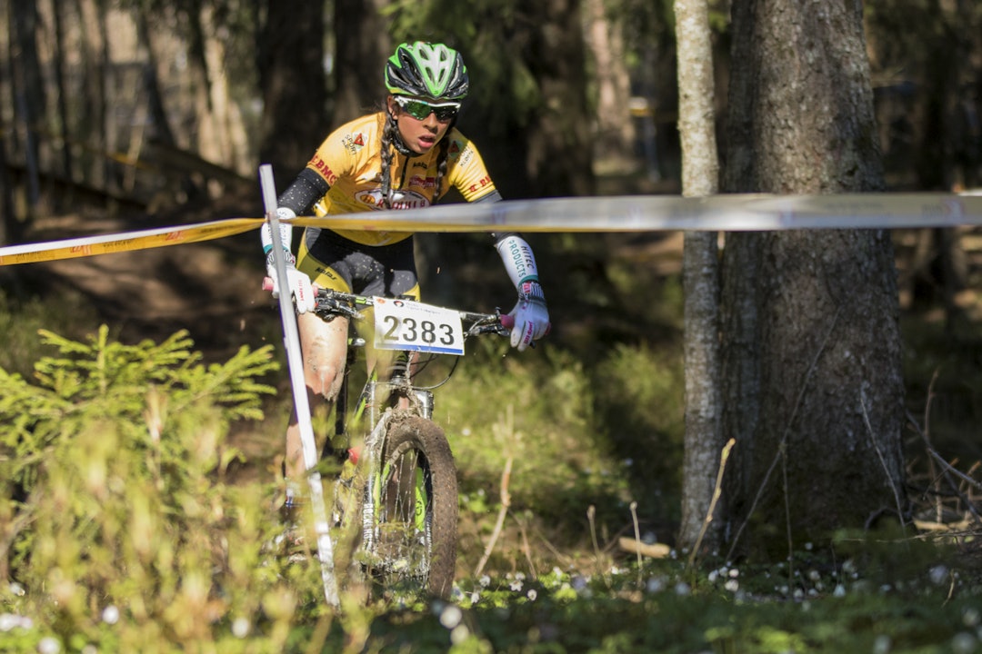 Frida Fodstad (K13-14) på vei gjennom løypa. Frida Fodstad K-13-14