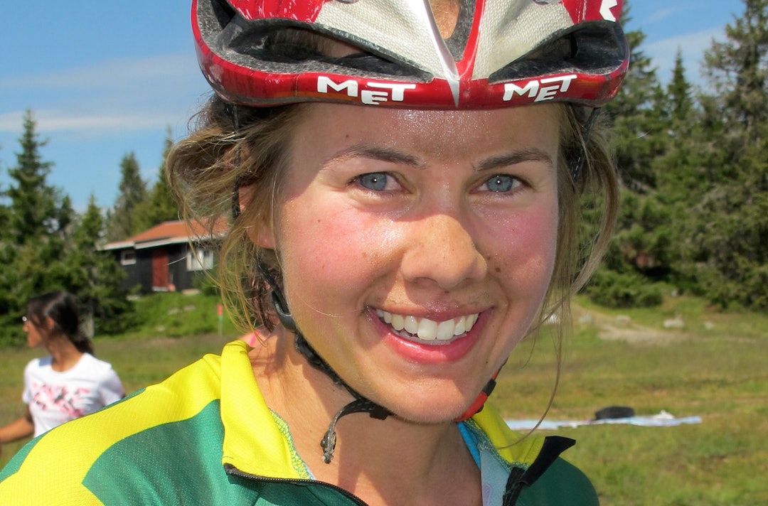 BERIT GJELTEN er teamets eneste jente. Foto: Brøttum IL Berit Gjelten Sjusjørittet 2013 Foto Brøttum IL 1400x924