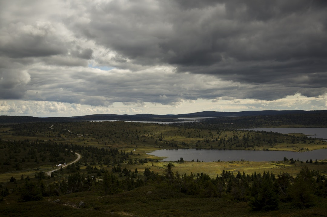 INN MOT MÅL: Etter utforkjøringen fra Reinsfjell lå dette terrenget mellom rytterne og målstreken. Grusvei, snaufjell og smale, fine stier. (foto: Kristoffer H. Kippernes) _IPP6460