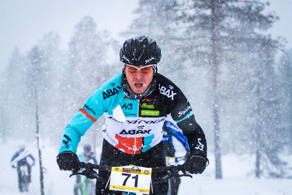 GREG SAW: Australieren satte opp et høyt tempo fra start og sørget for en solid strekk i feltet. (foto: Snorre Veggan) fatbike-nm-2700a