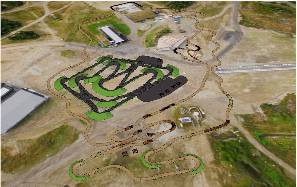 Sksse over pump track og sykkelbane på Mosetertopppen/Hafjell Gondoltoppen. Illustrasjon: Pathfinder Trail Designs Sksse over pump track og sykkelbane på Mosetertopppen/Hafjell Gondoltoppen. Illustrasjon: Pathfinder Trail Designs
