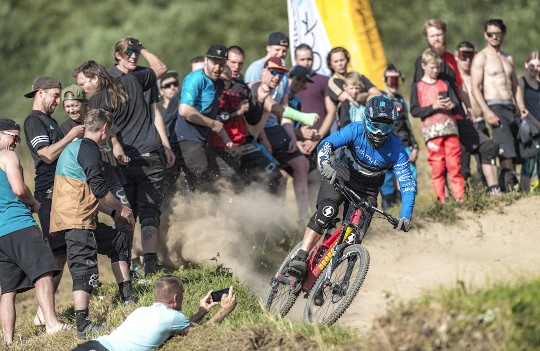 Det blir ny runde pumptrack-konkurranse i Hafjell på fredag. Her fra sesongåpningsfesten i juni. Foto: Hafejll Bike Park/Gisle Johnsen