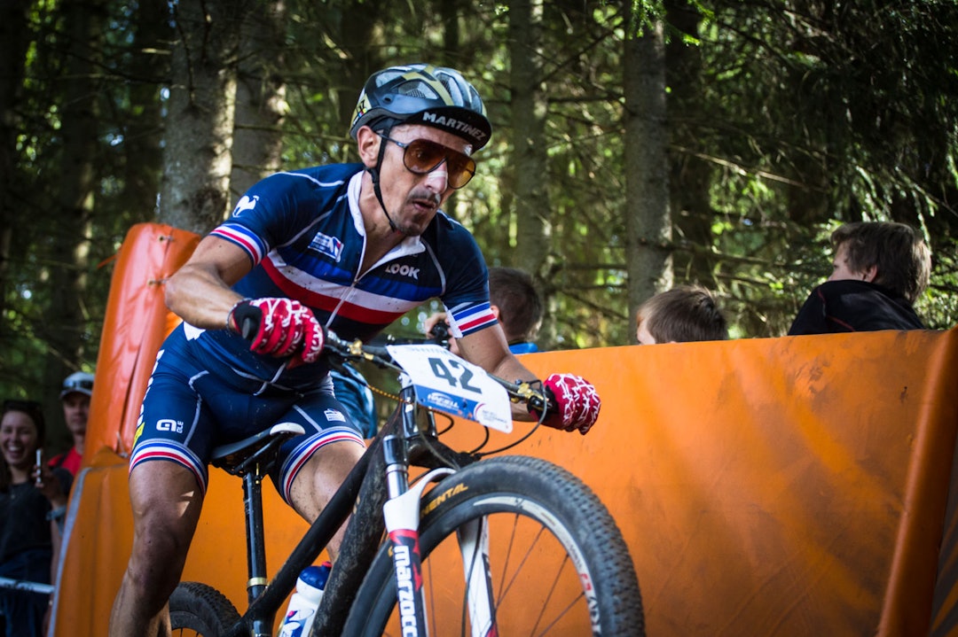 PROFILER: Det ble fransk seier i herreklassen, men ikke gjennom Miguel Martinez. Men han var en av de som skilte seg ut når det gjaldt stil. Dem var det en del av på Hafjell. (foto: Snorre Veggan) terrengVM-3656a