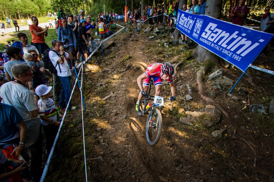 STRØMBERG: Det er stort sett de beste som havner på trykk. Johan Strømberg var ikke den beste av de norske, men slik så han ihvertfall ut på Hafjell. (foto: Snorre Veggan) terrengVM-7537a