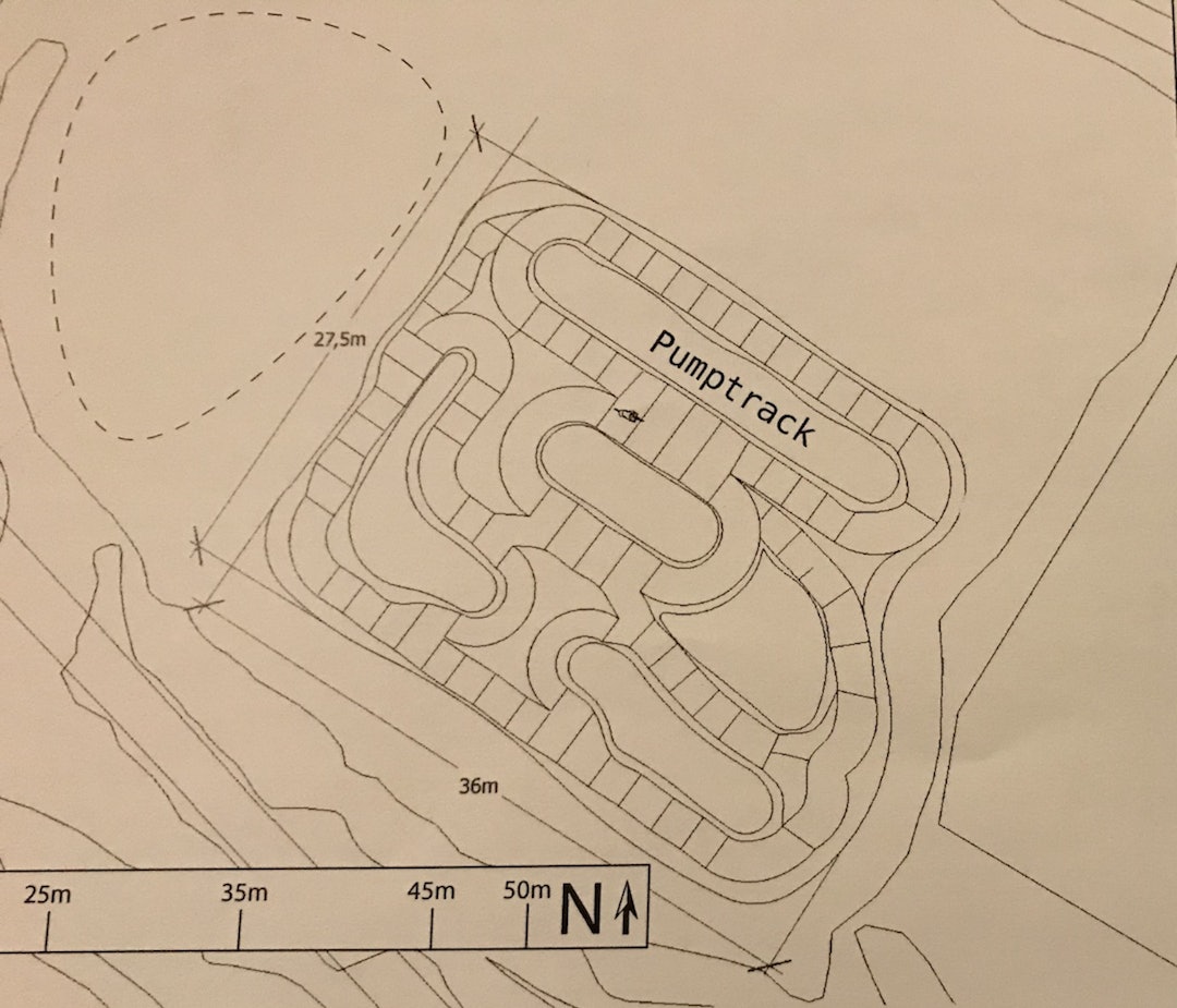 Slik blir pumptracken på Kaupanger. Illustrasjon: Rekkje Utvikling pumptrack 1200x
