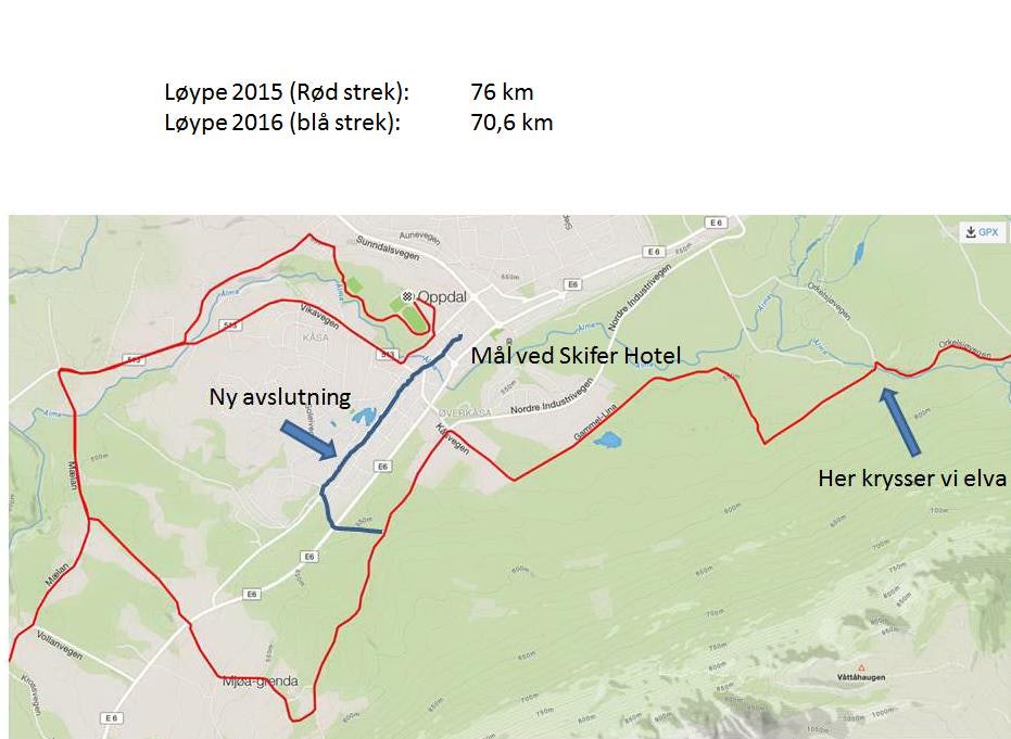 Årets løype er tilbake til originalen og noen kilometer kortere enn den har vært de siste åra mens E6 har vært under ombygging. SykkelEnern course change