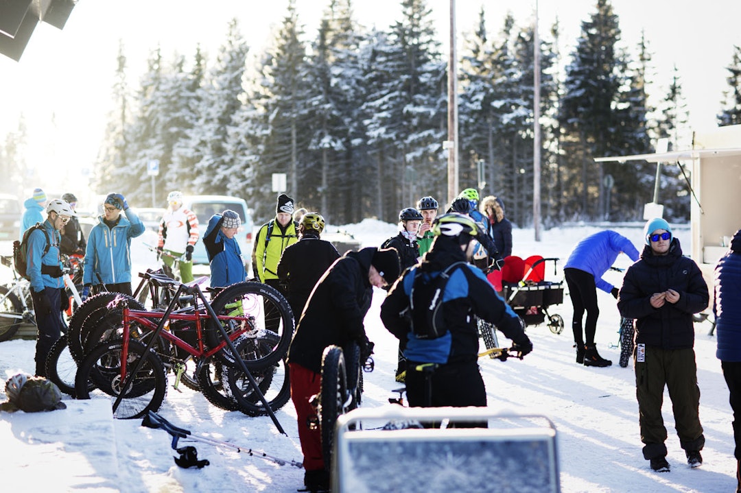 Skjitprat: På Tryvann kunne likesinnede se på tjukksykler, spise vaffler og sykle tur sammen. _IPP6302
